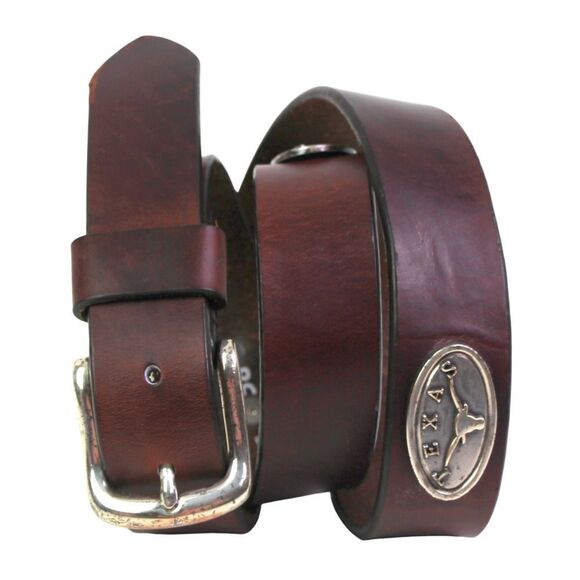 Texas BROWN GENUINE LEATHER 1 1/4"Wd CASUAL DRESS MEN'S BELT Sz 38 (F85 - Picture 1 of 13